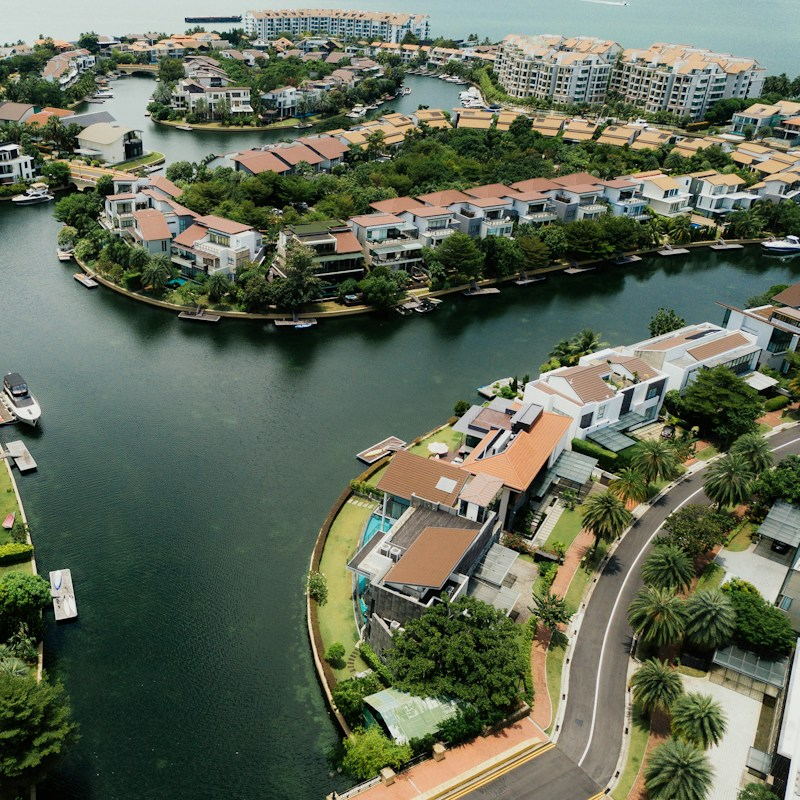 Bird's eye view on buildings